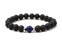 QHQQXN MOCHAMIK Armbänder mit ätherischen Ölen für Frauen, Perlen, 8 mm, Lavastein, Yoga-, Stretch-, 19 cm
