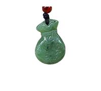 QHQQXN Natural HeTian Jade Fortune Bag Pendant Lucky Lovers Jasper China Fu Necklace for Women Men