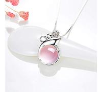 QHQQXN Necklaces for Women Girls 2020 Year Of The Rat Clavicle Chain Pink Crystal Pendant Necklace Jewelry, Birthday Gifts For Women Choker Necklaces Household