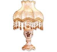 QHQQXN Nordic Fabric Shade 1-Light Table Lamp Bedroom Living Room Deco Light Fixture Pastoral Nightstand H20.88in