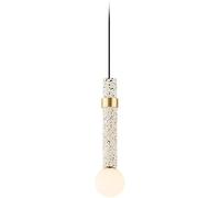 QHQQXN Nordic Milk Glass Globe Long Marble Light Green Marble Chandelier White Small Hanging Lamp Linear Chandelier for Kitchen Island Bedroom Dining Room Foyer Staircase/Colored Terrazzo