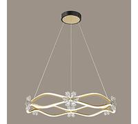QHQQXN Postmodernden Long Strip Flower Chandelier Round Acrylic Living Room Hanging Chandelier Light Fixtures Bedroom Decoration Hanging Light Fixture/90Cm