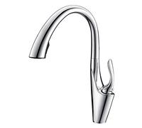 QHQQXN Pull Out Kitchen Faucet 360° Swivel High Arc Kitchen Sink Faucet with Pull Down Sprayer Single Handle Brass Kitchen Mixer Tap for Hot and Cold Water,Black(Brushed+Black)
