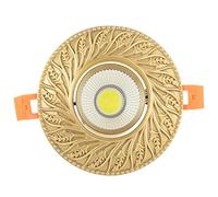 QHQQXN Recessed Pure Copper Carved European Style Hand Carved All Copper American Downlight Embedded Living Room Dining Room Ceiling Downlight Asle Corridor Commercial S/Warm Light-300