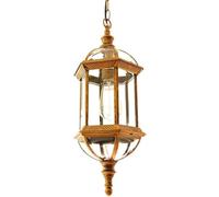 QHQQXN Retro Glass Lampshade Chandelier Chinese Style Waterproof Antique Lantern Lights Fixture Creative Aluminum Outdoor Hanging Lamp Courtyard Yard Pathway/Bronze