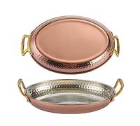 QHQQXN Spanish Paella Pan - 304 Stainless Steel Non Stick Uncoated Saucepan Soup Hot Pot Stockpot with Double Metal Handle for Homes Or Restaurants Rose Gold 22cm Tray(Rose Gold 18cm)