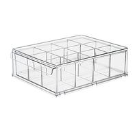 QHQQXN Storage Boxes 3PCS Closet Organizer Resin Material Wardrobe Washable Clothes Organizer Visible Foldable Drawer Separation Box for Home Jeans T-shirt Socks Panty,socks(Clear)