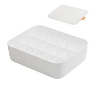 QHQQXN Storage Boxes 3PCS Closet Organizer with Lid Wardrobe Washable Clothes Organizer Visible Foldable Drawer Separation Box for Home Jeans T-shirt Socks Panty 1/10/15 Grids