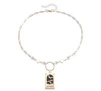 QHQQXN Tarot Card Necklace For Women And Girls, Vintage Tarot Card Necklace Sun Lover Star Moon Magician Pendant Sweater Mystic, Pisces Necklace, Taurus Necklace, Celestial Necklace