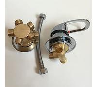 QHQQXN Wall-Mounted 2/3/4/5 Way Brass Shower Diverter Faucet, G1/2 Threaded Water Outlet, Ceramic Cartridge Mixer Tap for Bathroom, Split Water Control Valve,