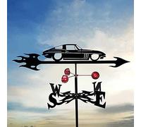 QHQQXN Weather Vane Wind Direction Indicator, Farmhouse Weather Vane Roof Mount,Retro Iron Wind Vane Outdoor Lawns Gardens Backyards Ornament-Vintage Cars