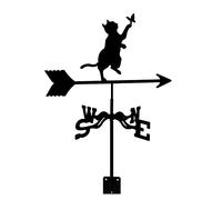 QHQQXN Weathervane Cast Iron Cat Weather Vane with Roof Mounted Wind Direction Indicator Garden Metal Wind Vane Measuring Tool Decorations for Outdoor Roof Farm Yard