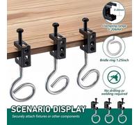 Qhsgdbgem Beam Clamp Robust Construction Secure Steel | Includes 5 x Spring Steel Beam Clamps with 1-1/4"-20 threaded eye bolt and ring for secure overhead suspension.