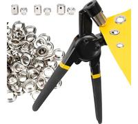 Qhsgdbgem Grommet Tool Rustproof Crimp 12mm | No pre-punching needed; dies align and clamp fabric for one-step crimp.