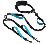 Qhsgdbgem Hands-Free Dog Leash for 2 Dogs - No- 360° Swivel Splitter Blue | No- design with a 360° swivel splitter prevents twists so both dogs can move freely and safely.