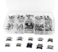 Qhsgdbgem Micro USB Port 10 Types Connector Set for Flexible Repairs Pro | Ten types of micro USB female sockets and 5Pin jacks enable flexible repairs across diverse boards and mounting styles.