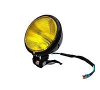QHSJGBL 12V 35W Vintage Modified Motorcycle Round Headlight Modification Accessories For Cafe For Race For Scrambler For Bobber For Tracker For Chopper Motorcycle Headlamp Front Headlight(Yellow)