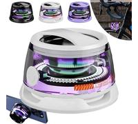 QHUDLV Magnetic Bluetooth Speaker, G200 Small Wireless Conduction Speaker, Portable Colorful Speaker with Color Light Phone Stand Speaker for Shower, Outdoor, Birthday Gift (White)