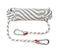 QHY 10MM Static Climbing Rope Safety High Strength Tree Climbing Rappelling Rope Ice Climbing Rappelling Rope Indoor Gym Outdoor Hiking Fire Escape Rope (Color : White, Size : 15m*10mm)