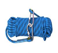 QHY Rock Climbing Rope 16mm Nylon Rope High Strength Cord Safety Braid Rope All-Purpose Braided Rope With 2 Steel Hooks For Escape Rescue Camping Climbing (Color : Blue, Size : 10m*16mm)