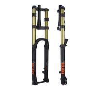 QHYRZE 26 27.5 29 Mountain Bike Suspension Fork Tapered Double Shoulder Downhill MTB Air Fork Travel 160mm Rebound Adjustable DH/XC Thru Axle 15 * 110mm(Gold,27.5'')