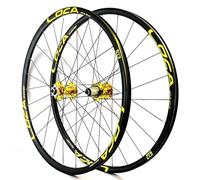 QHYRZE 26/27.5/29" Mountain Bike Wheelset Quick Release Disc Brake MTB Wheel 24H Rim QR Front 100mm Rear 135mm,For 7-12 Speed Cassette(Gold,27.5'')