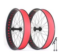 QHYRZE 26 X 4.0-4.9'' Fat Bike Front Rear Wheels Snow Ebike Wheelset Aluminum Alloy Double Layer Rim 36H Disc Brake Hub Quick Release 135mm/190mm For 7-12s Cassette(A pair)