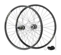 QHYRZE 29"/27.5"/26" Mountain Bike Wheelset Front Rear MTB Wheel BOOST Thru Axle 15 * 110mm/12 * 148mm DH/XC/AM Rim 32H Disc Brake 360 Clicks，For 7-12s Cassette(Black,27.5'')