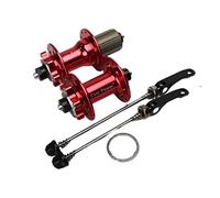QHYRZE MTB Bike Hubs 24/28/32 Hole Disc Brake Quick Release Hubs Front 100mm Rear 135mm Aluminum Alloy Hub Set For 8 9 10 11 Speed Cassette Mountain Bicycle(Red,24H)