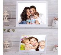 QHYXT Digital Photo Frame 15 inch, IPS Screen High Resolution Support MP3 MP4 Pictures and Video Player Clock and Calendar Function with Remote Control Digital Picture Frame