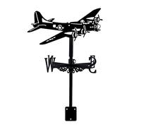 QHYXT Weathervane Garden Plane Warcraft Decorative Weather Vane Wind Vane Stainless Steel Wind Vane Wind Direction Indicator for Farm Scene Patio Yard Ornament (Style 4)