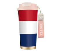 QHZLY 316 Stainless Steel Dutch Flag Coffee Cup Pink, Large Insulated Travel Tumbler for Office Home Car Use