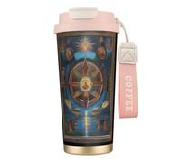 QHZLY 316 Stainless Steel Holy Visions Coffee Cup Pink, Large Insulated Travel Tumbler for Office Home Car Use