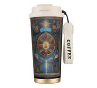 QHZLY 316 Stainless Steel Holy Visions Coffee Cup White, Large Insulated Travel Tumbler for Office Home Car Use