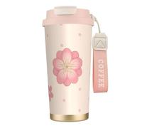 QHZLY 316 Stainless Steel Little Pink Cherry Blossoms Coffee Cup Pink, Large Insulated Travel Tumbler for Office Home Car Use