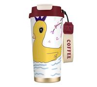 QHZLY 316 Stainless Steel Little Yellow Duck Coffee Cup Red, Large Insulated Travel Tumbler for Office Home Car Use