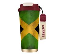 QHZLY 316 Stainless Steel Old Jamaican Flag Coffee Cup Red, Large Insulated Travel Tumbler for Office Home Car Use