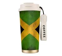 QHZLY 316 Stainless Steel Old Jamaican Flag Coffee Cup White, Large Insulated Travel Tumbler for Office Home Car Use