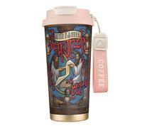 QHZLY 316 Stainless Steel Saints and Sinners Coffee Cup Pink, Large Insulated Travel Tumbler for Office Home Car Use