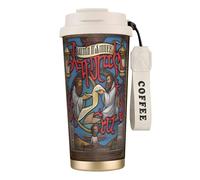 QHZLY 316 Stainless Steel Saints and Sinners Coffee Cup White, Large Insulated Travel Tumbler for Office Home Car Use