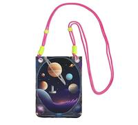 QHZLY a Cosmic Voyage Crossbody Mobile Phone Bag Fuchusia with Adjustable Strap for Women - Fashionable, Convenient