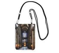 QHZLY a Gothic Cathedrals Crossbody Mobile Phone Bag Black with Adjustable Strap for Women – Fashionable, Convenient
