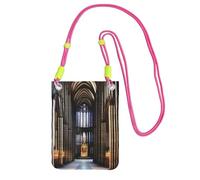 QHZLY a Gothic Cathedrals Crossbody Mobile Phone Bag Fuchusia with Adjustable Strap for Women – Fashionable, Convenient