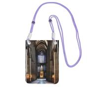 QHZLY a Gothic Cathedrals Crossbody Mobile Phone Bag Purple with Adjustable Strap for Women - Fashionable, Convenient