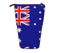 QHZLY Adjustable Australian Flag Pencil Case with Zipper, Portable Large Capacity Storage for Stationery
