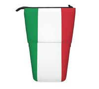 QHZLY Adjustable Italy Flag Pencil Case with Zipper, Portable Large Capacity Storage for Stationery