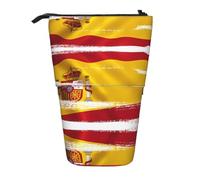 QHZLY Adjustable Spain Flag Pencil Case with Zipper, Portable Large Capacity Storage for Stationery