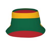 QHZLY Adult Flag of Lithuania Fisherman's Hat, Sun Protection, Folding, Unisex, Lightweight, Outdoor Black