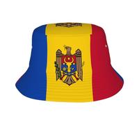 QHZLY Adult Flag of Moldova Fisherman's Hat, Sun Protection, Folding, Unisex, Lightweight, Outdoor Black