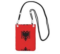 QHZLY Albanian flag Crossbody Mobile Phone Bag Black with Adjustable Strap for Women â€“ Fashionable, Convenient